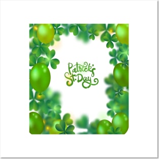 green clover balloon light st patriks day Posters and Art